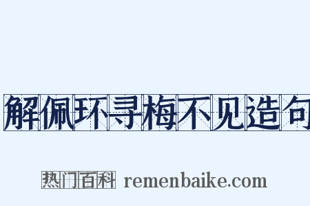 解佩环寻梅不见造句是什么意思的图片